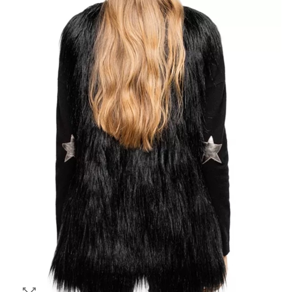 Zadig & Voltaire Yeti Black Faux Fur Vest NWOT - Picture 3 of 9